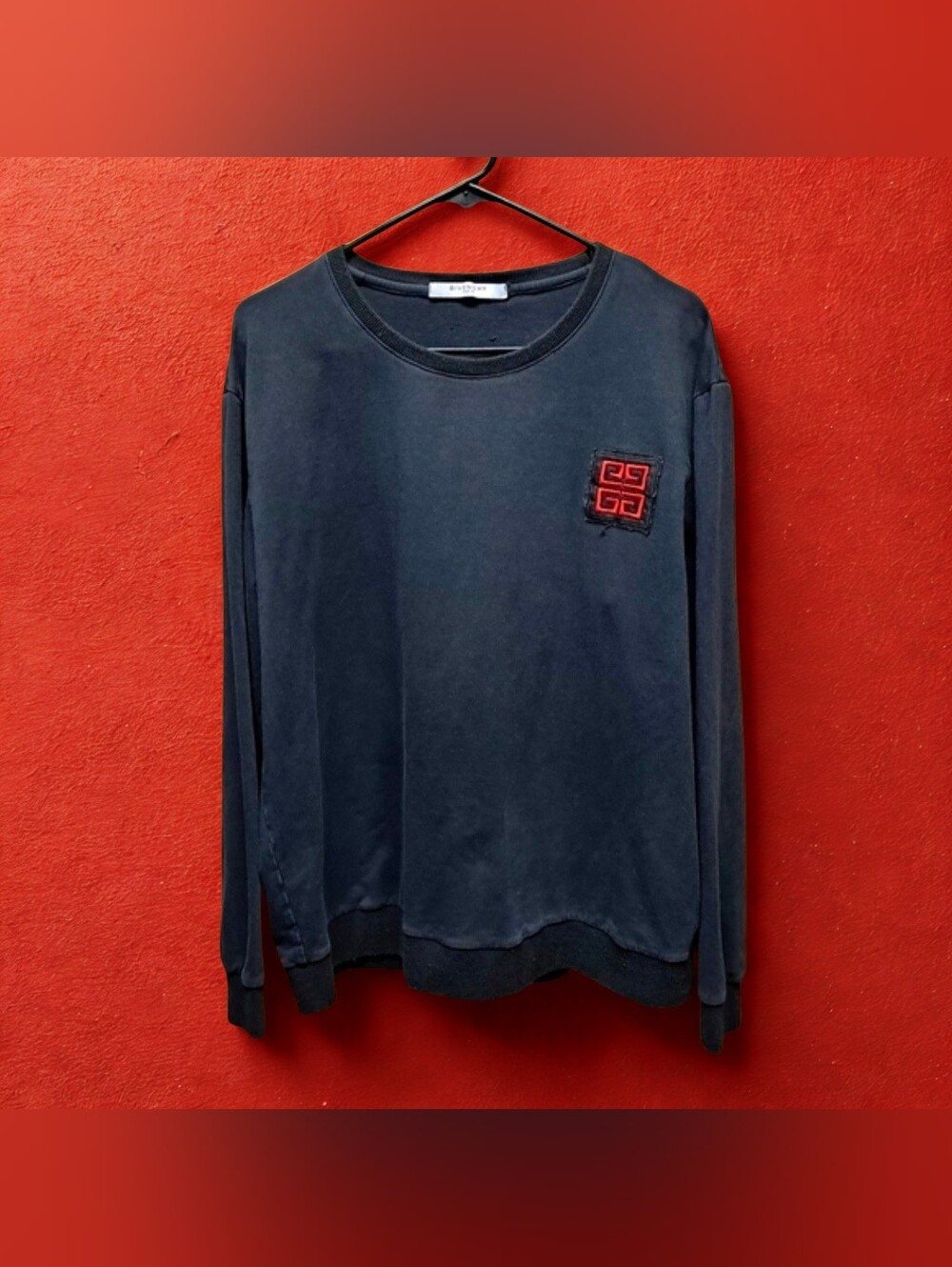 Vintage Givenchy Crew Neck Sweatshirt with Red 4G Logo Patch